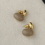 Vintage Oval Stud Earrings 925 Silver Needle For Women Gift