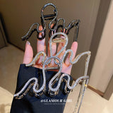 Bilandi Crystal Hair Claw Clip Tassel Hairclip for Women Girl Headwear