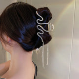 Bilandi Crystal Hair Claw Clip Tassel Hairclip for Women Girl Headwear