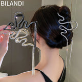Bilandi Crystal Hair Claw Clip Tassel Hairclip for Women Girl Headwear