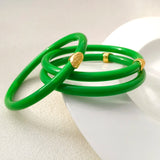 Green Silicone Bracelet Bangle Modern Style for Women Gift Hot