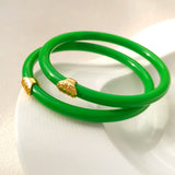 Green Silicone Bracelet Bangle Modern Style for Women Gift Hot