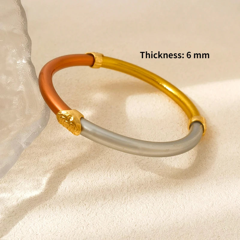 Bilandi Silicone Bracelet for Women - Three Tone Bangle Style