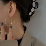 Bilandi Metal Hoop Earrings Round Wire Women Earrings Gift
