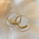 Bilandi Metal Hoop Earrings Round Wire Women Earrings Gift
