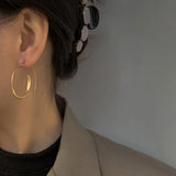 Bilandi Metal Hoop Earrings Round Wire Women Earrings Gift