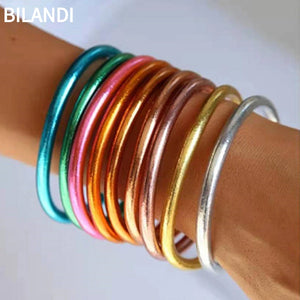 Bilandi Silicone Bangle Bracelet One Row Colorful Women Party