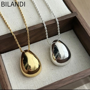 Bilandi Teardrop Pendant Necklace - Delicate Metal - Party Gift