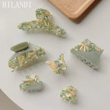 Green Resin Acetate Hair Clip Crab Hair Claws Pins for Women Girl