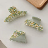 Green Resin Acetate Hair Clip Crab Hair Claws Pins for Women Girl