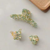 Green Resin Acetate Hair Clip Crab Hair Claws Pins for Women Girl