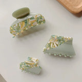 Green Resin Acetate Hair Clip Crab Hair Claws Pins for Women Girl