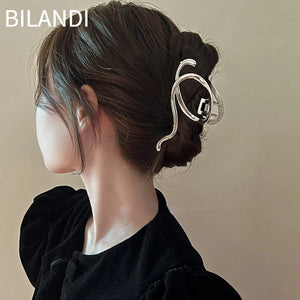 Bilandi Metal Irregular Hairpin Silver Hair Accessories