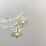 Bilandi 925 Silver Resin Flower Dangle Earrings Women Girl Gift