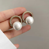 Bilandi 925 Silver Needle Pearl Earring for Women Wedding