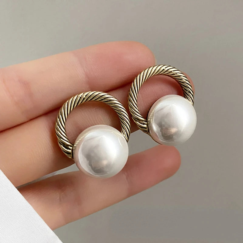 Bilandi 925 Silver Needle Pearl Earring for Women Wedding