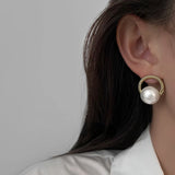 Bilandi 925 Silver Needle Pearl Earring for Women Wedding