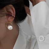 Bilandi 925 Silver Needle Pearl Earring for Women Wedding