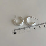 Bilandi 925 Silver Matte Earrings Hot Small Hoops Women