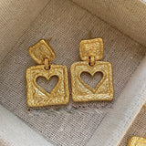 Bilandi 925 Silver Metallic Heart Drop Earrings for Women