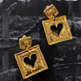 Bilandi 925 Silver Metallic Heart Drop Earrings for Women
