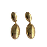 Bilandi 925 Silver Oval Metal Dangle Earrings