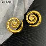 Bilandi Spiral Stud Earrings 925 Silver Women Gift