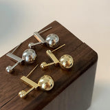 Bilandi Modern 925 Silver Earrings Metallic Bead Women Accessories