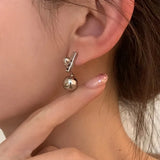 Bilandi Modern 925 Silver Earrings Metallic Bead Women Accessories