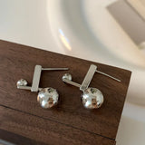 Bilandi Modern 925 Silver Earrings Metallic Bead Women Accessories