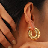 Bilandi 925 Silver Geometric Hoop Earrings For Women Girl Party Wedding Gift