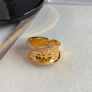 Geometric Glass Rings for Women, Silver Plated, Modern Jewelry
