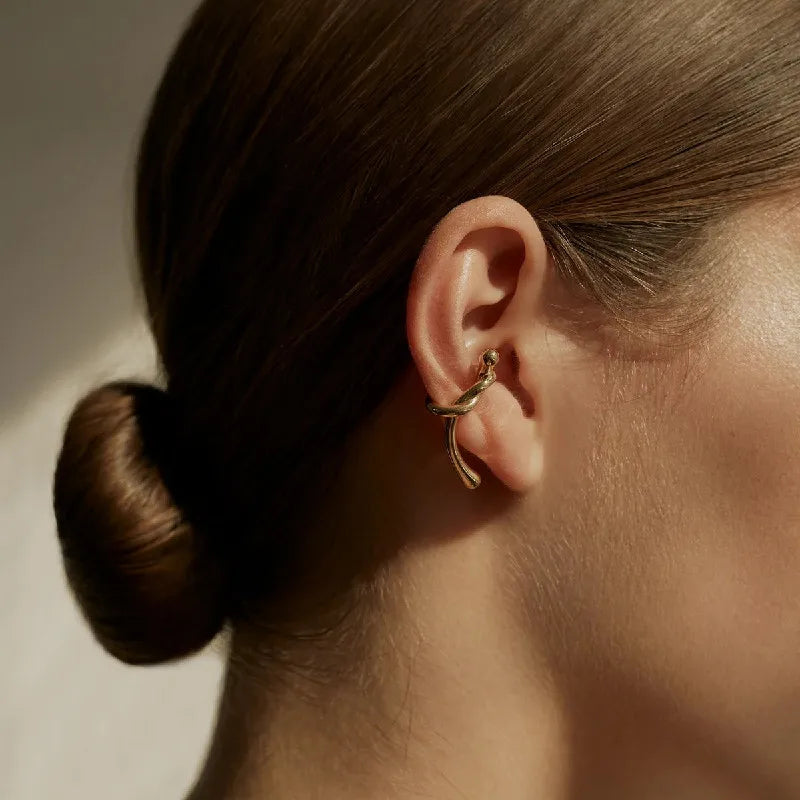 Bilandi Metal Ear Clip Vintage Geometric Earrings for Women