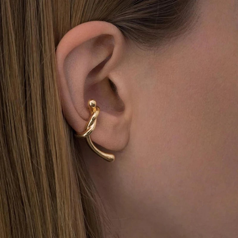 Bilandi Metal Ear Clip Vintage Geometric Earrings for Women