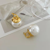 Silver Ball Simulated Pearl Earrings For Women Girl Party Wedding Gift