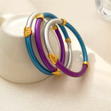Bilandi Modern Jewelry Splicing Bracelet - Hot Purple Silicone Bangle