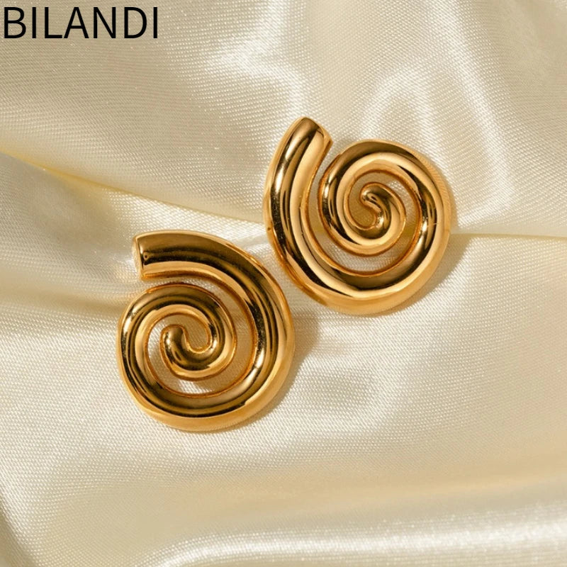 Vintage Temperament Metal Earrings 925 Silver Needle Retro Jewelry