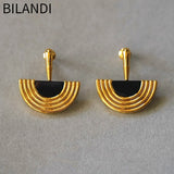 Bilandi Retro Half Round Geometric Drop Earrings for Women