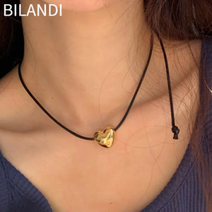 Bilandi Sweet Temperament Heart Cord Necklace
