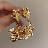 Bilandi 925 Silver Metallic Flower Earrings for Women - Wedding Party Accessory