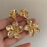 Bilandi 925 Silver Metallic Flower Earrings for Women - Wedding Party Accessory