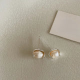 Bilandi 925 Silver Metal Pearl Stud Earrings for Women Gift