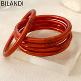 Red Bangle Bracelet Hot Soft Plastic Tube Silicone Bangles For Women