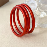 Red Bangle Bracelet Hot Soft Plastic Tube Silicone Bangles For Women