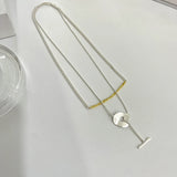 Bilandi Jewelry Two Layer Pendant Necklace High Copper Sweater Chain