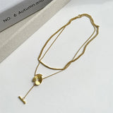 Bilandi Jewelry Two Layer Pendant Necklace High Copper Sweater Chain