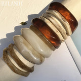 Vintage Resin Acrylic Geometric Bangle Bracelet