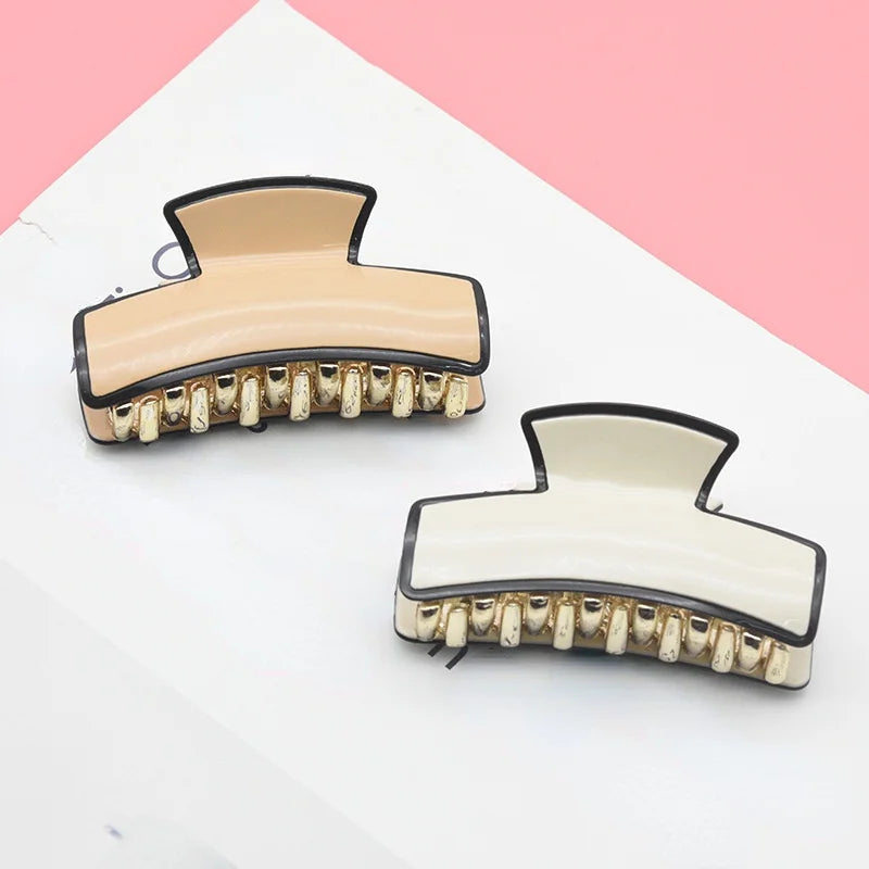 Bilandi Vintage Resin Hair Clips Pin Geometric Barrettes Hair Claw Clip Headwear