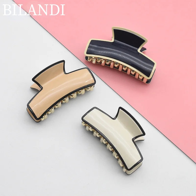 Bilandi Vintage Resin Hair Clips Pin Geometric Barrettes Hair Claw Clip Headwear