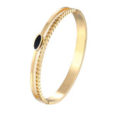 Stainless Steel Oval Enamel Bangle Bracelet Jewelry Femme Gift